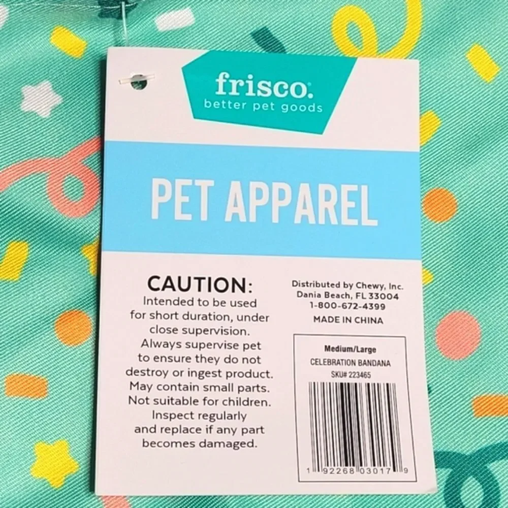 Frisco Pet Bandana Celebration Confetti Holiday Birthday M - L Cat Dog New